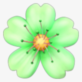 #green #flower #emoji #tumblr #kawaii - Emoji De Flor Rosa, HD Png Download, Transparent PNG