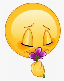 Flower Smelling Emoji 189 Decal - Unhappy Face, HD Png Download, Transparent PNG