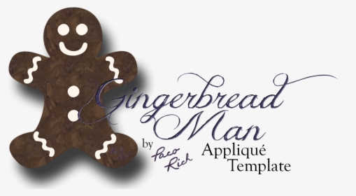 Gingerbread Man Applique Template Only - Gingerbread, HD Png Download, Transparent PNG