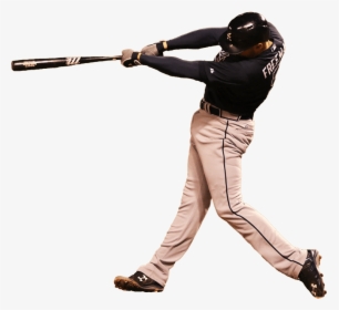 Atlanta Braves Freddie Freeman - Baseball Player Swinging Bat Png, Transparent Png, Transparent PNG