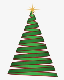Christmas Tree, Ribbon, Green, Christmas, Tree, Holiday - Transparent Free Christmas Pngs, Png Download, Transparent PNG