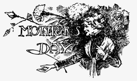 Mother S Day Title Clip Arts - Black And White Mother's Day Clip Art, HD Png Download, Transparent PNG