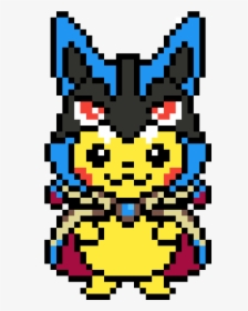 Pikachu Wearing Mega Lucario Hoodie - Lucario Minecraft Pixel Art, HD Png Download, Transparent PNG