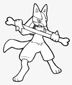 Mega Lucario Drawing - Lucario Black And White, HD Png Download, Transparent PNG