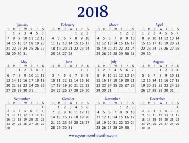 One Page 2020 Calendar, HD Png Download, Transparent PNG