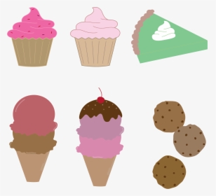 Dessert Montage Clip Arts - Ice Cream And Cookies Clip Art, HD Png Download, Transparent PNG