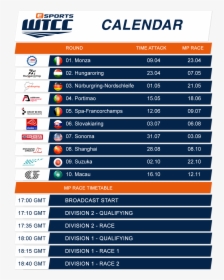 World Touring Car Championship 2018 Calendar, HD Png Download, Transparent PNG