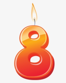Birthday Candle Number 8 Png Image Free Download Searchpng - 8 Number Candle Png, Transparent Png, Transparent PNG