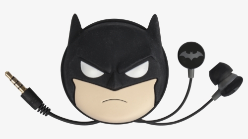 Dc Comics Batman Earphones With Travel Case Image - Batman Earphones, HD Png Download, Transparent PNG