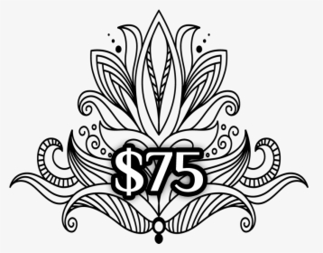 $75 Gift Certificate - Symmetrical Floral Design Drawing, HD Png Download, Transparent PNG