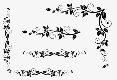 Deco Leaves Png Clipart Picture - Leaves Black And White Png, Transparent Png, Transparent PNG