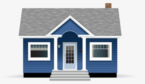 Dark Blue Bungalow House With Grey Roof And White Trim - Dark Blue Houses With Grey Trim, HD Png Download, Transparent PNG