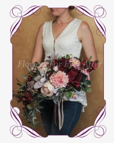 Transparent Wedding Flowers Png - Burgundy And Navy Bridal Bouquet, Png Download, Transparent PNG