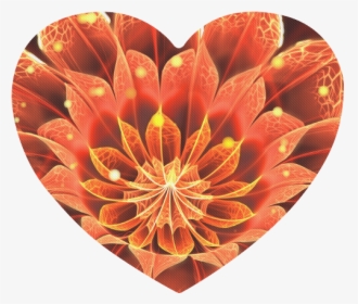 Fiery Heart Shaped Mousepad Red Dahlia Fractal Flower - Dahlia, HD Png Download, Transparent PNG