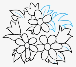 How To Draw Flower Bouquet - Flower Bouquet Drawing Step By Step, HD Png Download, Transparent PNG