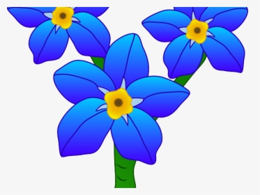 Easy Blue Flower Drawing, HD Png Download, Transparent PNG
