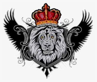 Download Hd Wings Couronne - Lion With Crown Png, Transparent Png, Transparent PNG