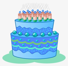 Blue Birthday Cake Clip Art Clipart - Blue Cake Clip Art, HD Png Download, Transparent PNG