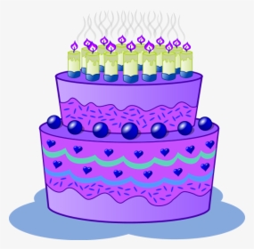 Purple Birthday Cake Clipart - Birthday Cake Clip Art, HD Png Download, Transparent PNG