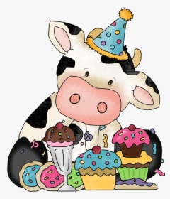 Birthday Clipart Cute Animal - Cute Happy Birthday Cow, HD Png Download, Transparent PNG