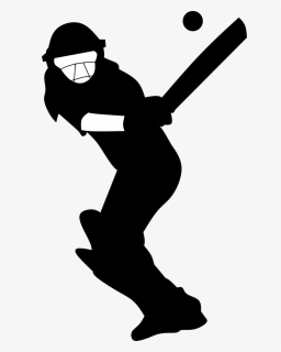 Silhouette, Cricket, Batting, Batter, Girl, Junior - Girl Playing Cricket Silhouette, HD Png Download, Transparent PNG