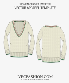 Women Cricket Sweater Vector Template   Class Lazyload - Army Green Hoodie Template, HD Png Download, Transparent PNG