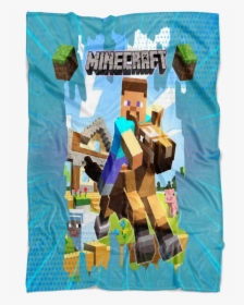 Minecraft Blanket Steven Ride A Horse - Minecraft, HD Png Download, Transparent PNG