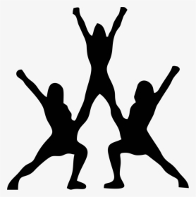 Cheerleading Silhouette Stunt Clip Art - Transparent Background Cheerleading Clipart, HD Png Download, Transparent PNG