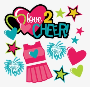 Love 2 Cheer Svg Scrapbook Collection Cheerleading - Love To Cheerleading, HD Png Download, Transparent PNG