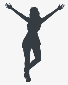 Cheerleader Girl Silhouette, HD Png Download, Transparent PNG