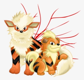 Pokemon Arcanine Wallpaper - Arcanine And Growlithe, HD Png Download, Transparent PNG