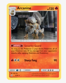 Arcanine - 6/18 - Holo Rare - Detective Pikachu Movie Cards, HD Png Download, Transparent PNG