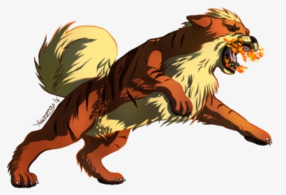Growlithe Used Fire Fang By Dragonchildx - Illustration, HD Png Download, Transparent PNG