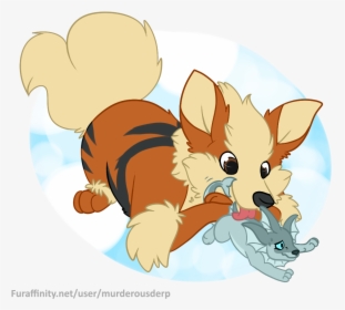 Arcanine Uses Lick On Waterlily - Growlithe X Vaporeon, HD Png Download, Transparent PNG