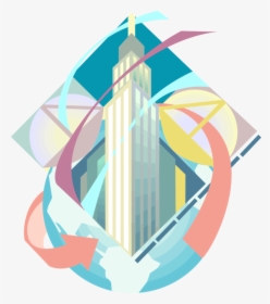 Vector Illustration Of Skyscraper Empire State Building, - Graphic Design, HD Png Download, Transparent PNG