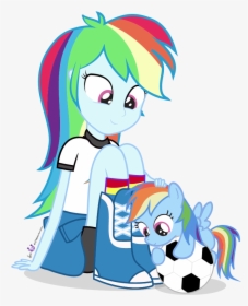 Rainbow Dash Equestria Girls Clipart - Rainbow Dash Pony And Equestria Girl, HD Png Download, Transparent PNG