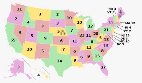 Us Electoral College Map - Us Electoral College 2020, HD Png Download, Transparent PNG