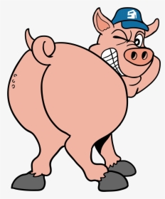 Pig Butt Png Svg Library - Cartoon Pig Butt, Transparent Png, Transparent PNG