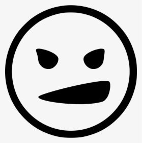 Angry Hell Devil Smile Smiley - Straight Face Black And White, HD Png Download, Transparent PNG
