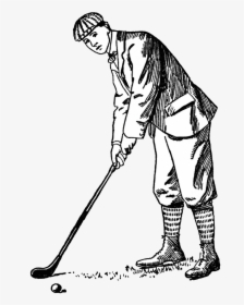 Golfer From Free Digital Vintage Stamps - Playing Golf Clipart Black And White, HD Png Download, Transparent PNG