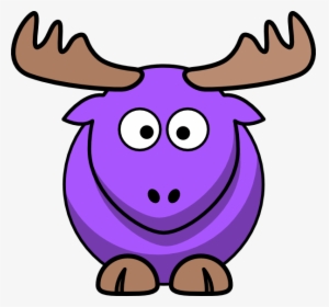 Purple Moose Cartoon Svg Clip Arts - Moose Animated, HD Png Download, Transparent PNG