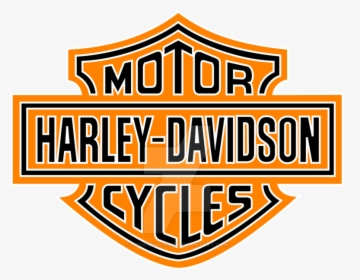 Harley Davidson Logo Black Orange And White Png - Black, Transparent Png, Transparent PNG
