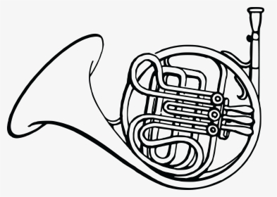 French Horn Instrument Drawing, HD Png Download, Transparent PNG
