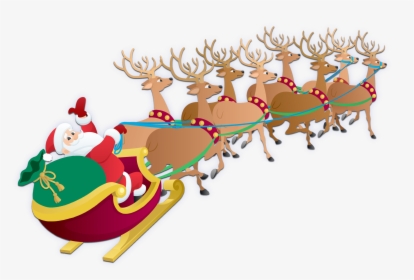 Transparent Reindeer Sleigh Png - Christmas Pictures Santa Sleigh, Png Download, Transparent PNG