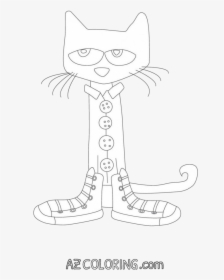 Pete The Cat Black And White , Transparent Cartoons - Domestic Short-haired Cat, HD Png Download, Transparent PNG