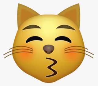 Kissing Cat Emoji Png - Iphone Cat Kiss Emoji, Transparent Png, Transparent PNG