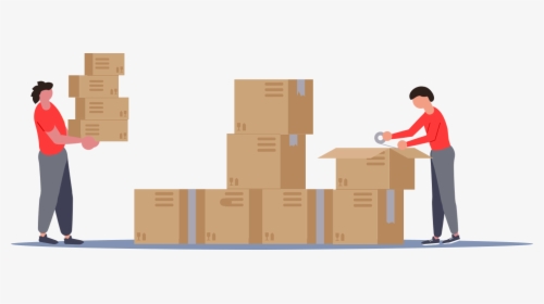 Moving Services - Moving Boxes Cartoon, HD Png Download, Transparent PNG