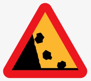 Free Vector Falling Rocks Road Sign Clip Art - Falling Rocks Road Signs, HD Png Download, Transparent PNG