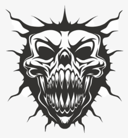 Clip Art Collection Of Free Skull - Transparent Devil Skull Logo, HD Png Download, Transparent PNG
