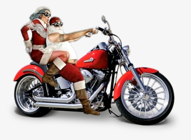 Clip Art Biker Santa - Santa Biker Png, Transparent Png, Transparent PNG